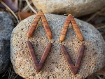 Tatiana's elegant handmade wooden earrings - entitled Her Grace