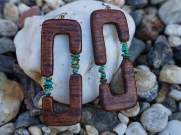 Mowgli is the name of this tribal influenced earring set handcrafted in the Sierra Foothills of California