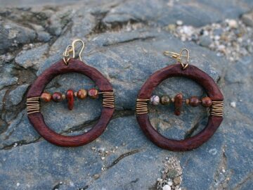 Ruby Sun, a designer handmade tribal style earring by TatianaAshna Designs, California USA