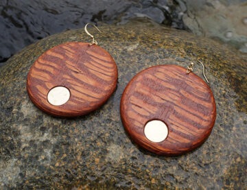 Gypsy-style handmade wooden earrings California USA made