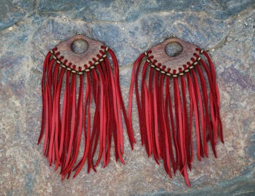 Entitled Onaya - Tribal style handmade designer earrings of Wood and authentic Suede by TatianaAshna